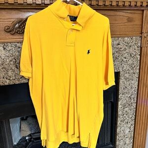 Polo by Ralph Lauren Men's Vibrant Yellow Polo Shirt. XL